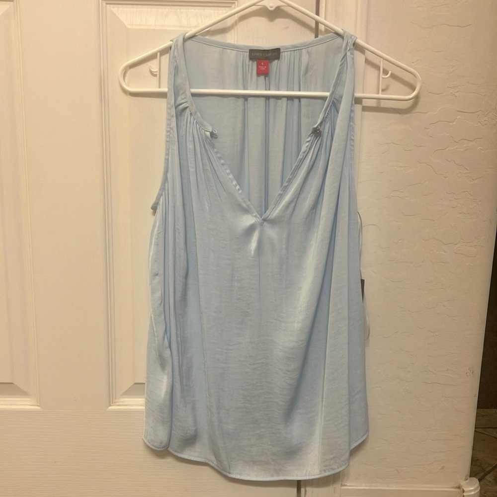 Vince Camuto Light Blue Sleeveless Top Polyester Sz S